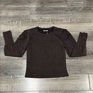 DKNY Metallic Pink Shimmer Long Sleeve Top size small